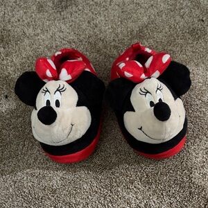 Disney Minnie Mouse Red and Black Kids Slippers